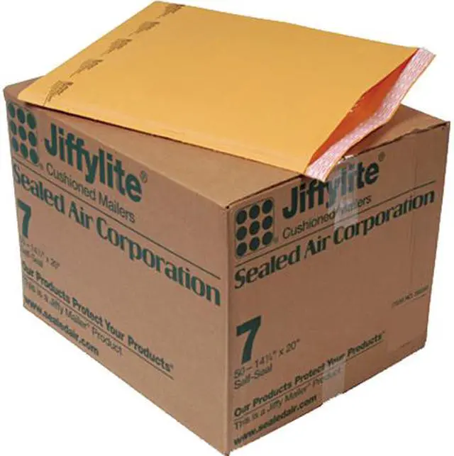 Main image of Sealed Air 39098 Jiffylite Self-Seal Mailer, Side Seam, #7, 14 1/4 x 20, Golden Brown, 50/Carton