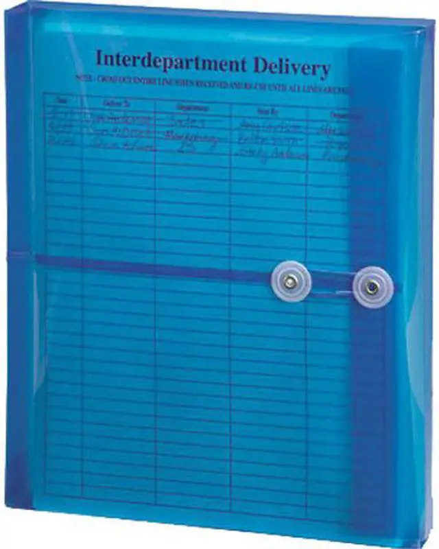 Main image of Smead 89522 Poly String & Button Booklet Envelope, 9 3/4 x 11 5/8 x 1 1/4, Blue, 5/Pack