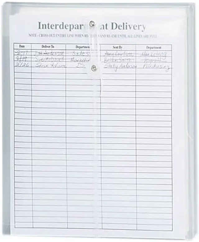 Main image of Smead 89540 Poly String & Button Envelope, 9 3/4 x 11 5/8 x 1 1/4, Clear, 5/Pack