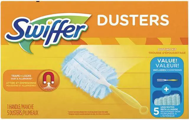 Main image of Swiffer PGC11804KT Dusters Starter Kit, Dust Lock Fiber, 6" Handle, Blue/Yellow