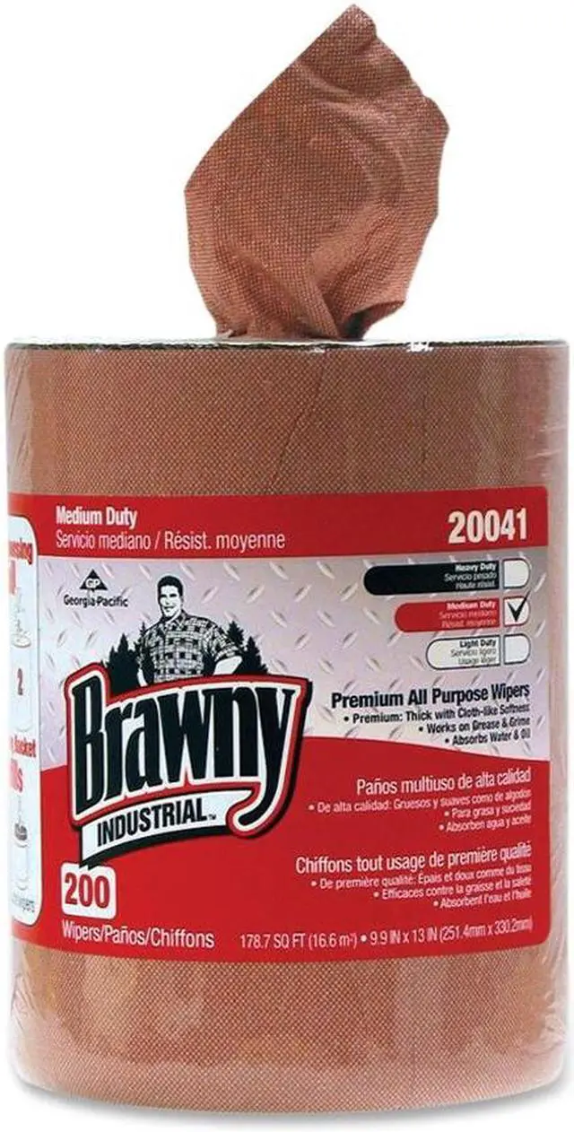 Main image of Brawny All-Purpose Dry Wipe Refills, 13 x 10, Orange, 200/Roll
