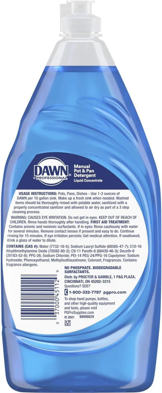 Alt view image 2 of 3 - Dawn Manual Pot/Pan Dish Detergent, 38 oz Bottle, 8/Carton PGC45112CT