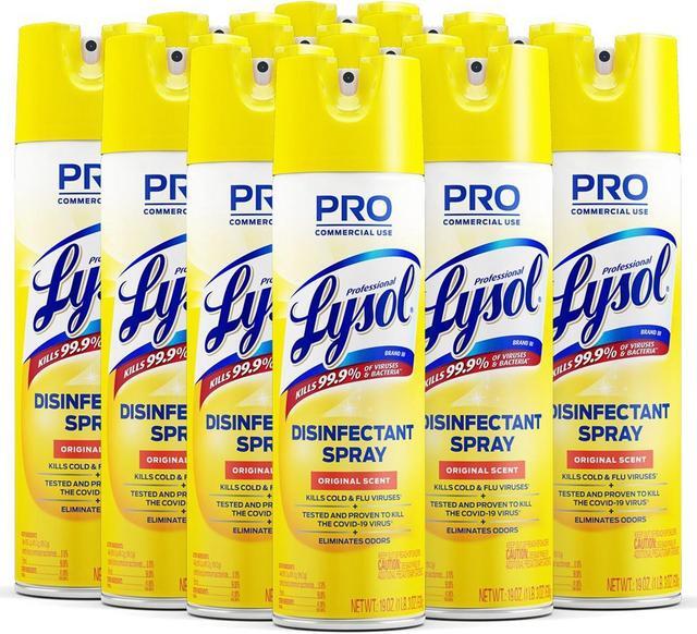 Alt view image 4 of 4 - Lysol Disinfectant Spray, Original Scent, 19 oz Aerosol Spray, 12/Carton RAC04650CT