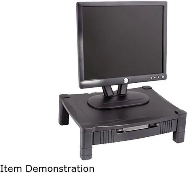 Main image of Kantek MS420 Height-Adjustable Stand with Drawer, 17 x 13 1/4 x 3 to 6 1/2, Black