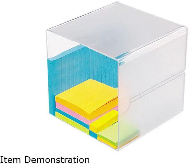 Main image of deflect-o 350401 Desk Cube, Clear Plastic, 6 x 6 x 6