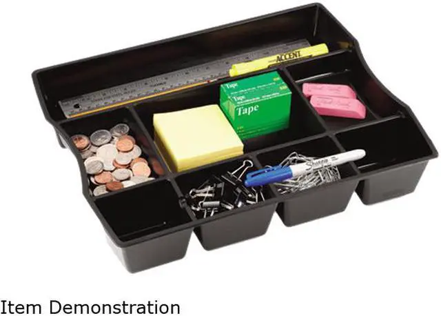 Main image of Rubbermaid Regeneration 9 Compartment Deep Drawer Organizer, Plastic, 11.87" Depth, Black
