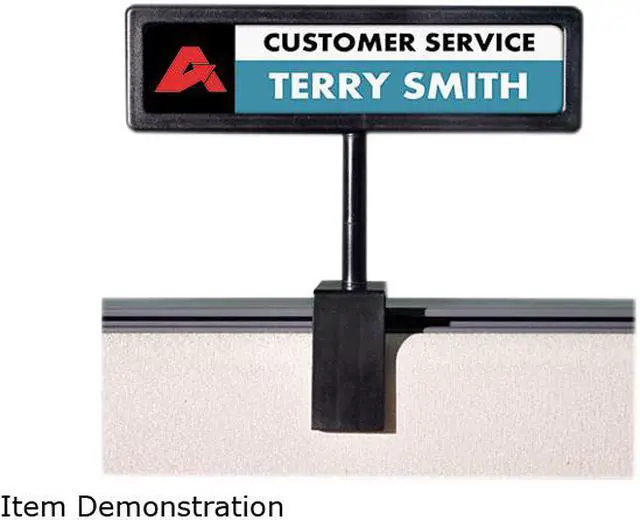 Main image of Advantus 75334 People Pointer Cubicle Sign, Plastic, 9 x 2-1/2, Black
