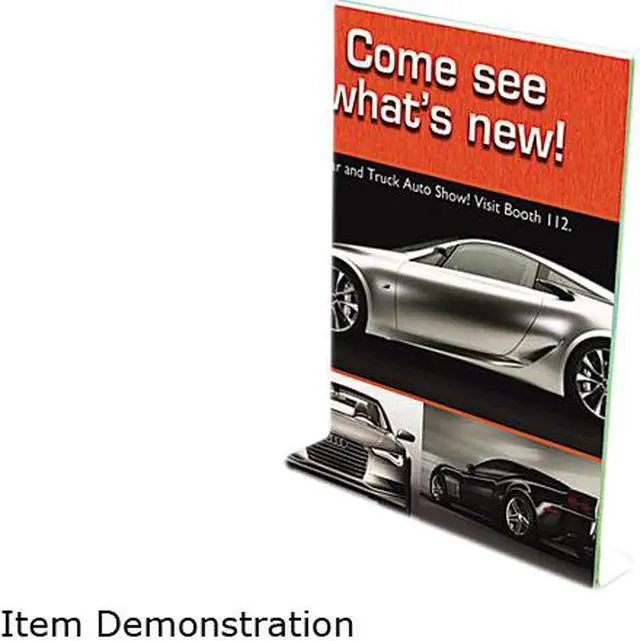 Main image of deflect-o 5991790 Superior Image Premium Green Edge Sign Holder, Acrylic, 8-1/2 x 11, Clear