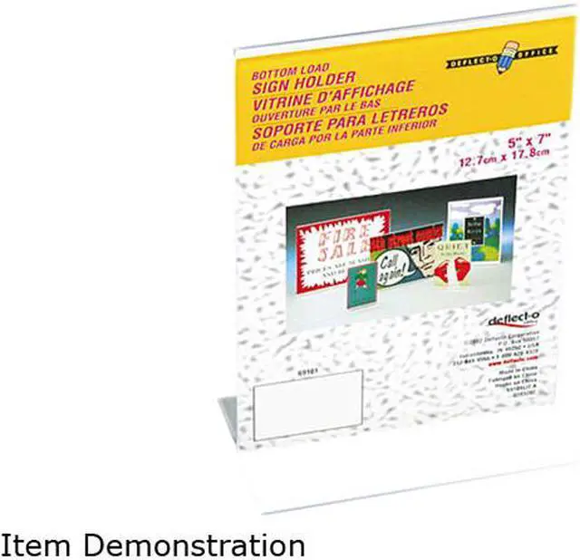Main image of deflect-o 69101 Stand-Up Double-Sided Sign Holder, Plastic, 5 x 7, Clear