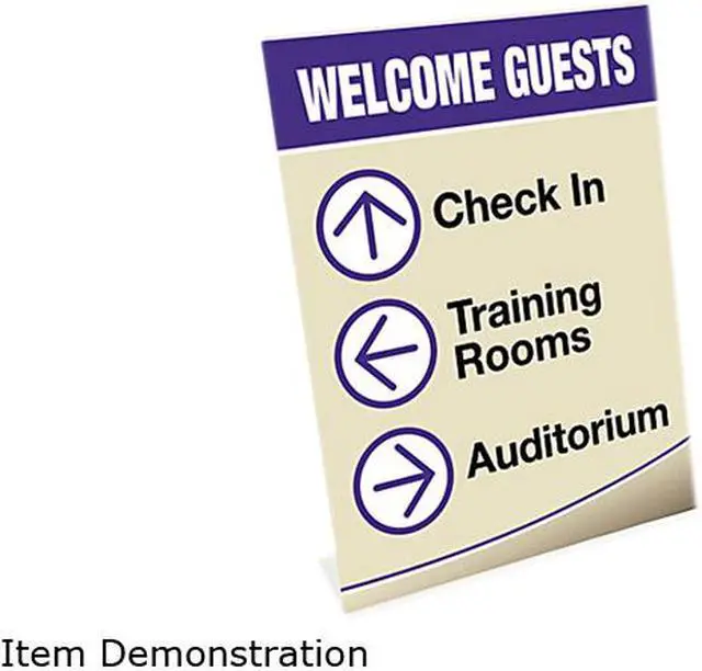 Main image of deflect-o 69701 Slanted Desk Sign Holder, Plastic, 8-1/2 x 11, Clear