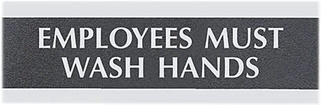 Main image of Headline Sign 4782 Century Series Office Sign, "Employees Must Wash Hands", 9 x 3