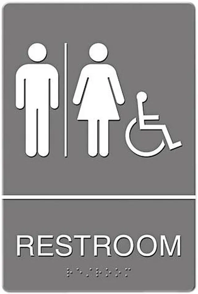 Main image of Headline Sign 4811 ADA Sign, Restroom/Wheelchair Accessible Tactile Symbol, Molded Plastic, 6 x 9