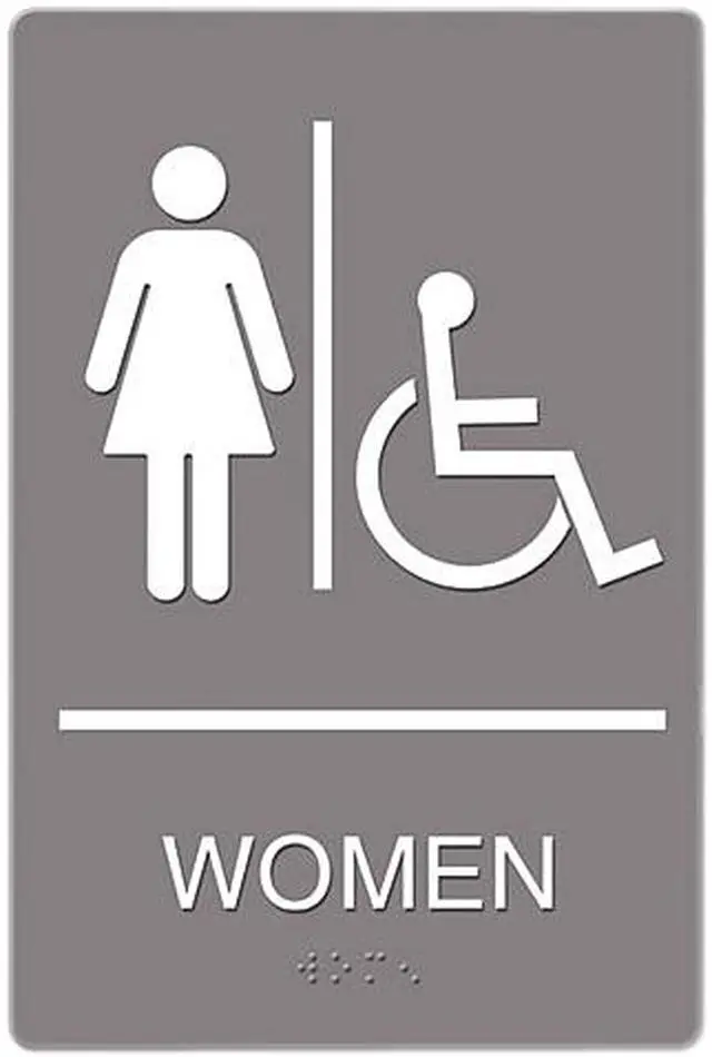 Main image of Headline Sign 4814 ADA Sign, Women Restroom Wheelchair Accessible Symbol, Molded Plastic, 6 x 9