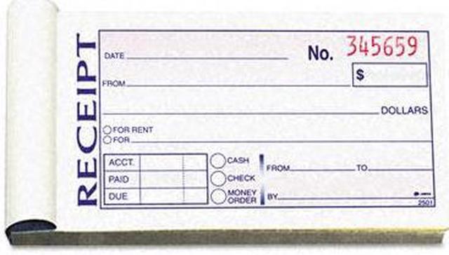 Adams DC2501 Receipt Book, 2-3/4 x 5-3/8, Two-Part, 50 Forms 