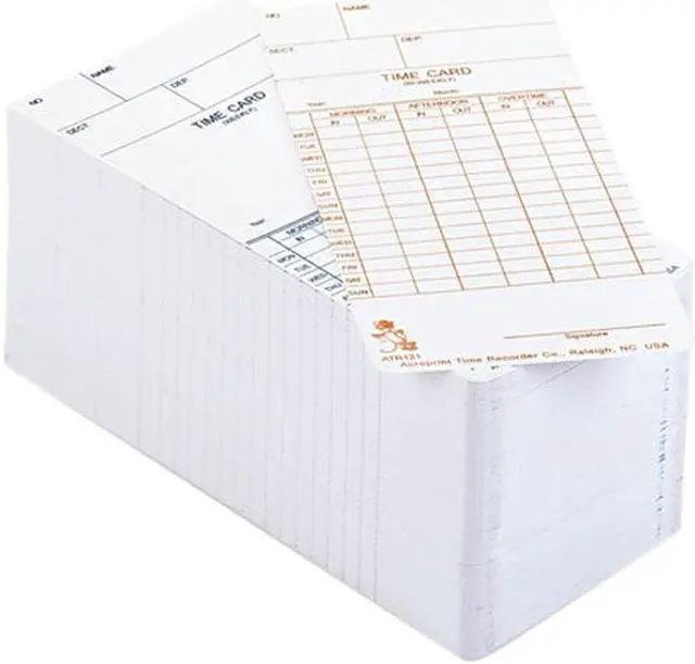 Main image of Acroprint Time Recorder 09-9110-000 Time Card for Model Atr120 Electronic Clock, Weekly or Biweekly, 250/Pack