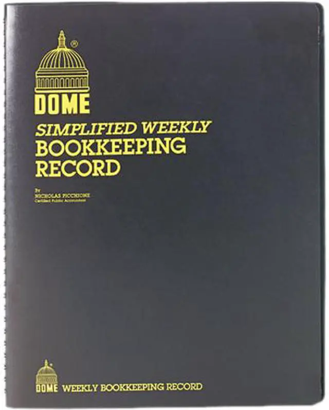 Main image of Dome 600 Bookkeeping Record, Black Vinyl Cover, 128 Pages, 8 1/2 x 11 Pages