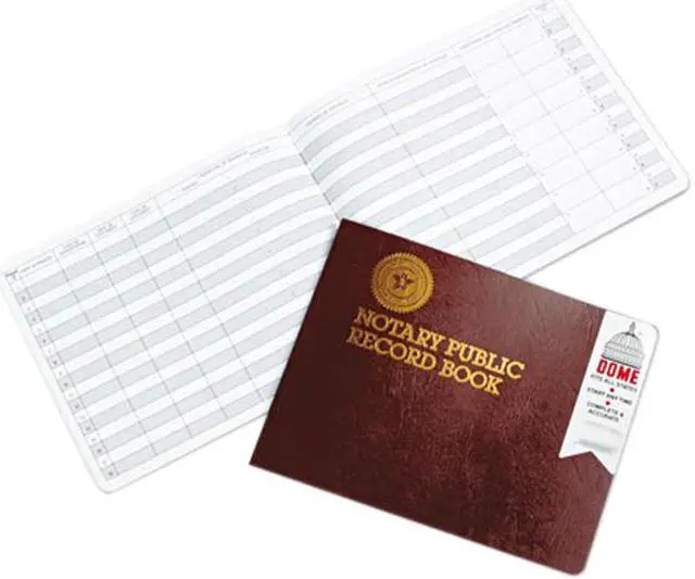Main image of Dome 880 Notary Public Record, Burgundy Cover, 60 Pages, 8 1/2 x 10 1/2