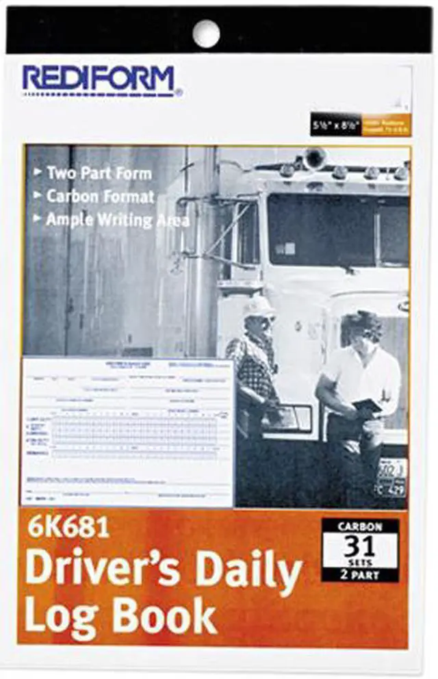 Main image of Rediform 6K681 Driver's Daily Log, 5-1/2 x 7-7/8, Duplicate with Carbons, 31 Sets/Book