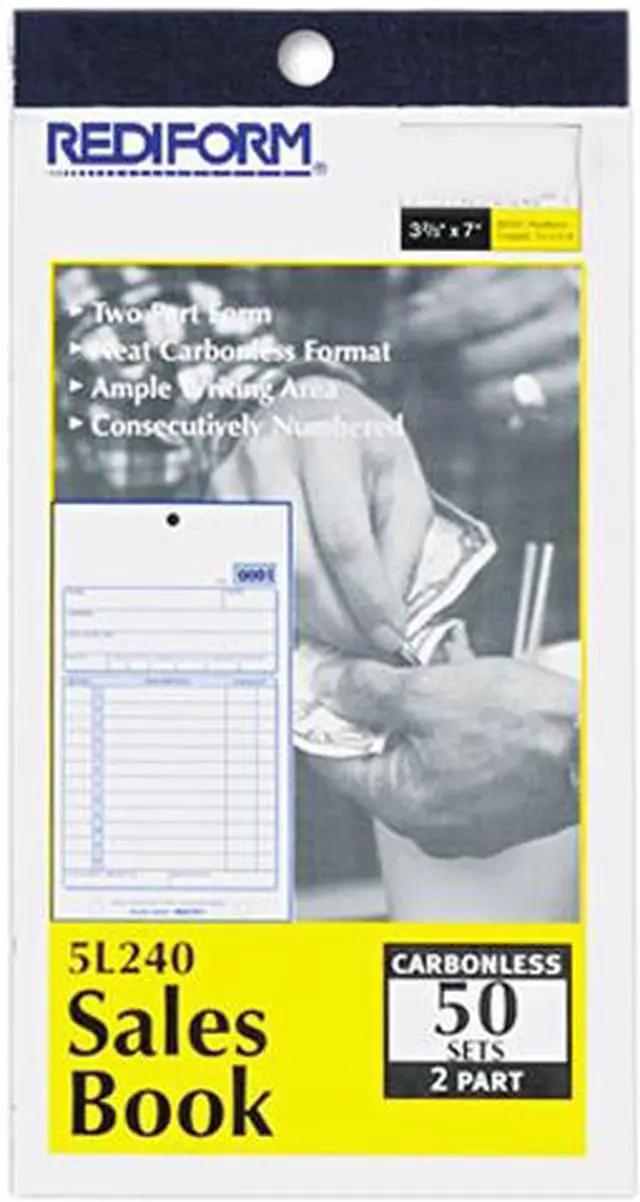 Main image of Rediform 5L240 Sales Book, 3-5/8 x 6 3/8, Carbonless Duplicate, 50 Sets / book