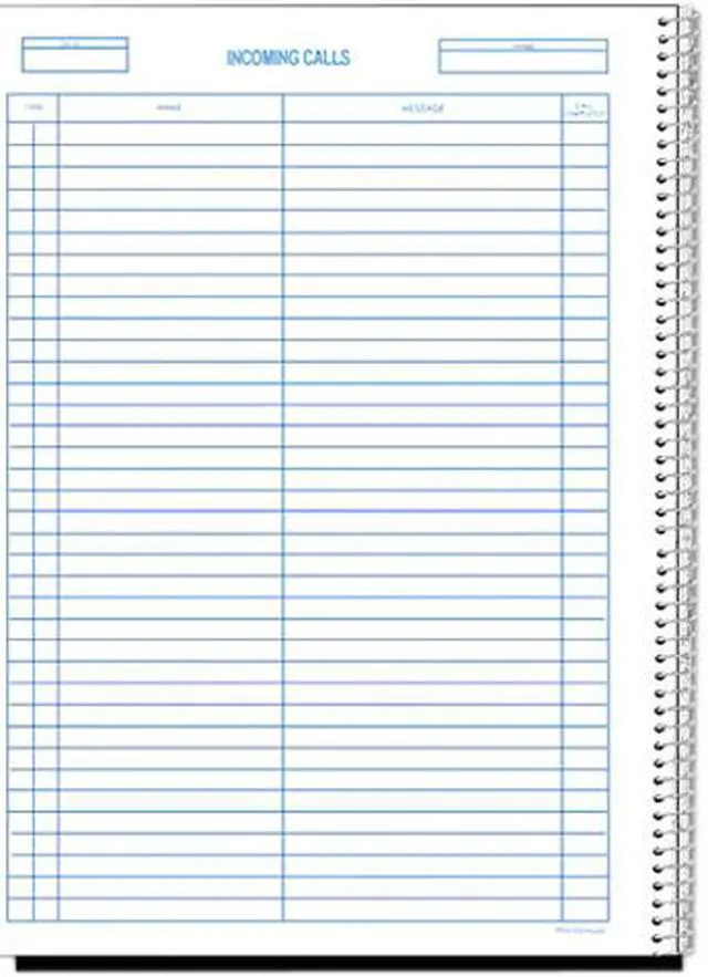 Main image of Rediform 50-111 Wirebound Call Register, 8-1/2 x 11, 3,700 Forms/Book