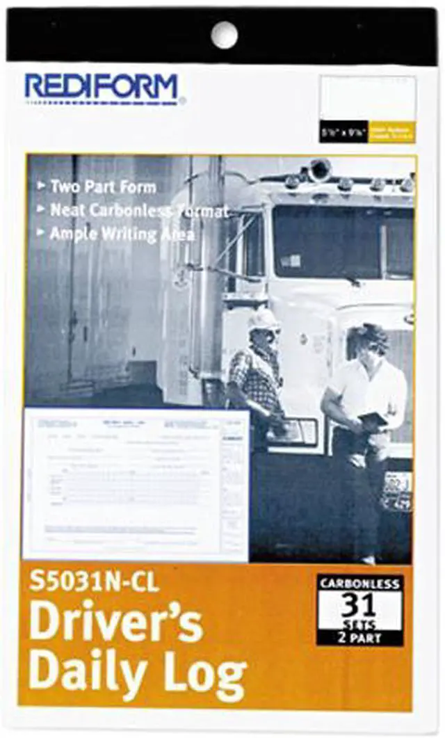 Main image of Rediform S5031NCL Driver's Daily Log, 8 3/4 x 5 3/8, Carbonless Duplicate, 31 Sets / book