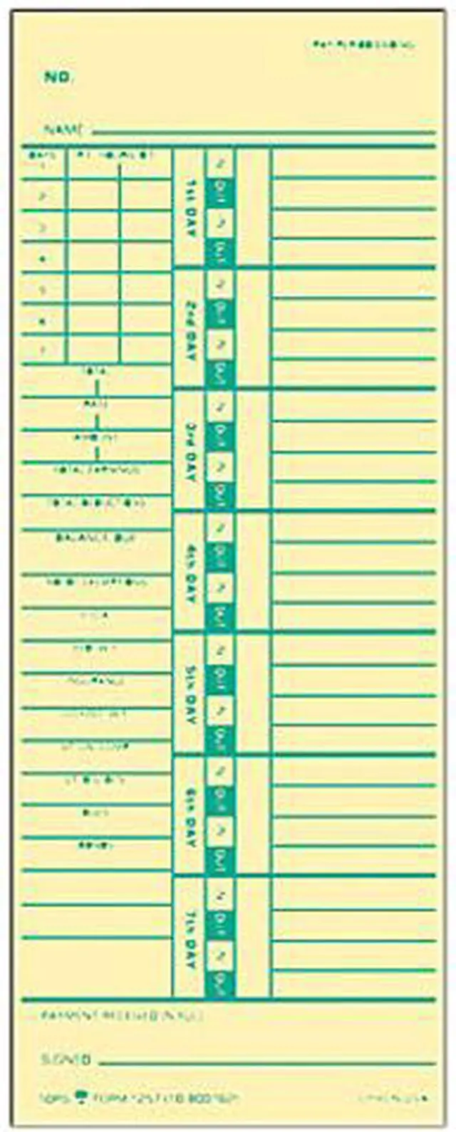 Main image of Tops 1257 Time Card for Acroprint and Simplex, Weekly, Two-Sided, 3-1/2 x 9, 500/Box