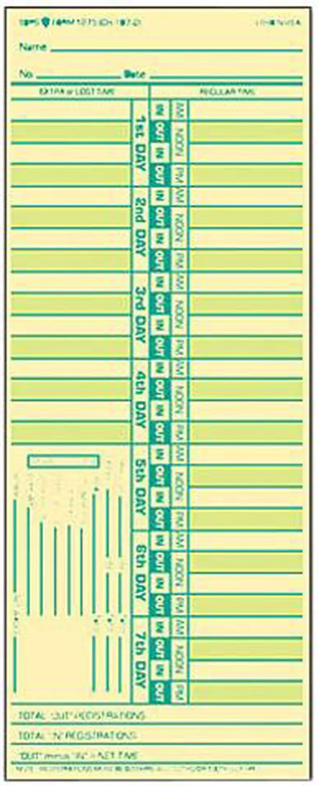 Main image of Tops 1275 Time Card for Lathem, Bi-Weekly, Two-Sided, 3-1/2 x 9, 500/Box