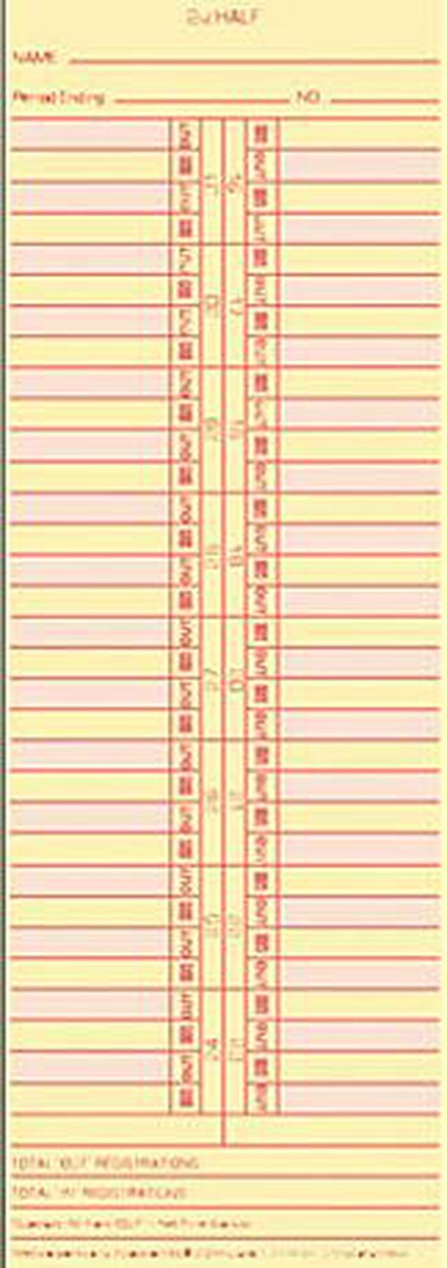 Tops 1276 Time Card for Cincinnati/Lathem/Simplex/Acroprint, Semi-Monthly,  500/Box