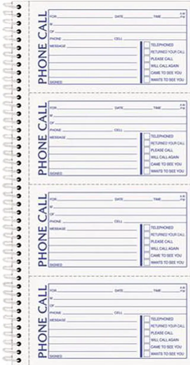 Main image of Tops 4002 Spiralbound Message Book, 2-3/4 x 5, Two-Part Carbonless, 200/Book