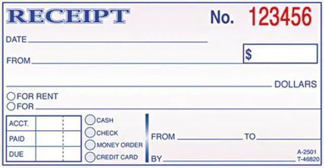 Main image of Tops 46820 Money and Rent Receipt Books, 2-3/4 x 5, Two-Part Carbonless, 50 Sets/Book