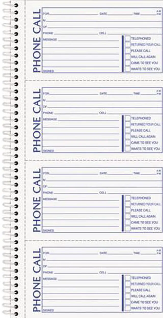 Main image of Tops 74620 Second Nature Phone Call Book, 2-3/4 x 5, Two-Part Carbonless, 400 Forms