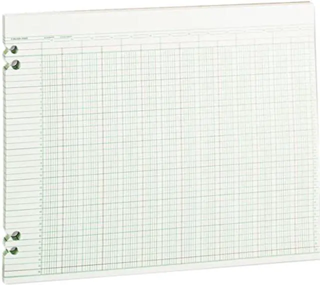 Main image of Wilson Jones G30-24 Accounting Sheets, 24 Columns, 11 x 14, 100 Loose Sheets/Pack, Green
