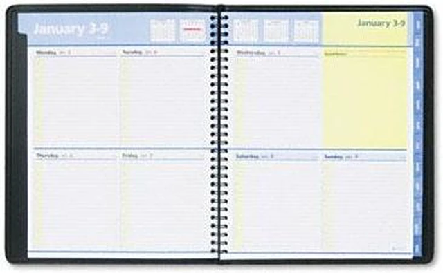 Main image of AT-A-GLANCE 76-01-05 QuickNotes Recycled Weekly/Monthly Appointment Book, Black, 8" x 9 7/8"