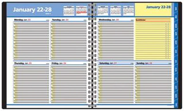 Alt view image 3 of 3 - AT-A-GLANCE 76-01-05 QuickNotes Recycled Weekly/Monthly Appointment Book, Black, 8" x 9 7/8"