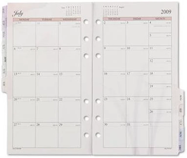 Main image of Day Runner 063-685 Express Recycled Nature Monthly Planning Pages, 3-3/4 x 6-3/4