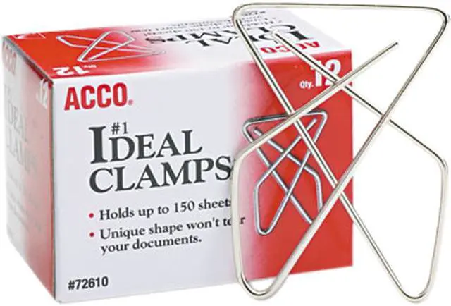 Main image of Acco 72610 Ideal Clamps, Steel Wire, Large, 2-5/8", Silver, 12/Box