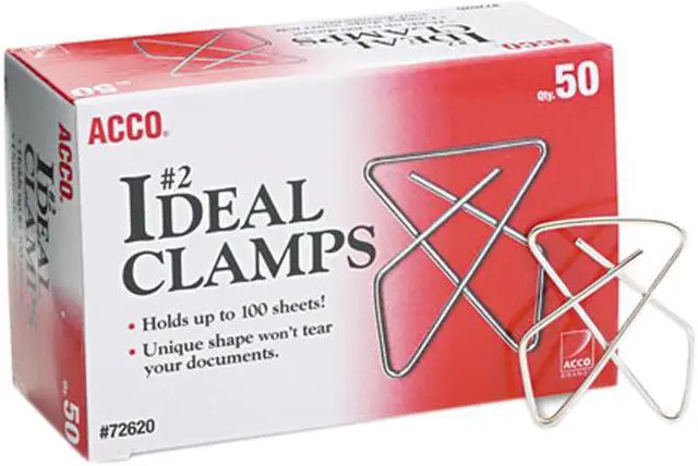 Main image of Acco 72620 Ideal Clamps, Steel Wire, Small, 1-1/2", Silver, 50/Box