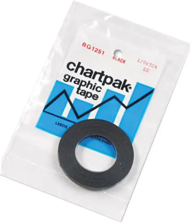 Main image of Chartpak BG1251 Graphic Chart Tape, 1/8" x 9 yards, Glossy Black