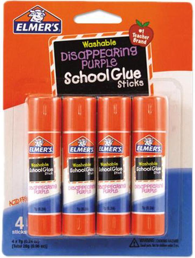 Elmer's E543 - Washable School Glue Sticks, Disappearing Purple, 4/Pack 