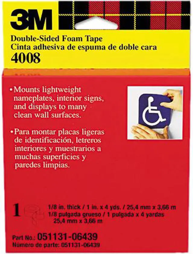Main image of Scotch 4008 Foam Mounting Double-Sided Tape, 1 Wide x 144 Long