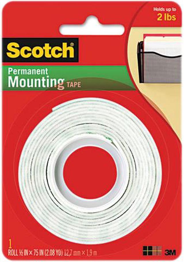 Scotch 110 Foam Mounting Double-Sided Tape, 1/2 Wide x 75 Long 