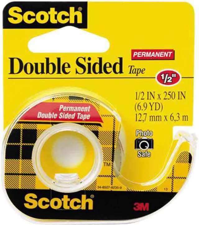 Main image of Scotch 136 665 Double-Sided Office Tape w/Hand Dispenser, 1/2" x 250"