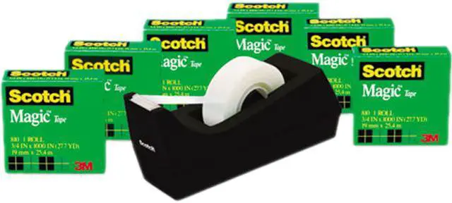 Main image of Scotch 810K6C38 Magic Tape Value Pack w/Dispenser, 3/4" x 1000", 1" Core, 6/Pack