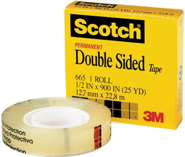 Main image of Scotch 66512900 665 Double-Sided Office Tape, 1/2" x 900", 1" Core, Clear
