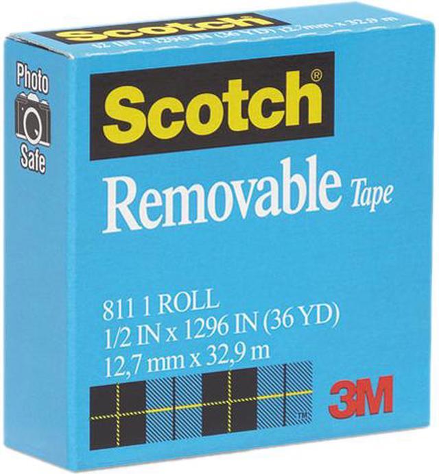 Main image of Scotch 811-12-1296 Removable Tape, 1/2" x 1296", 1" Core