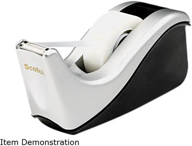 Main image of Scotch C60-ST Value Desktop Tape Dispenser, Attached 1" core, Black/Silver