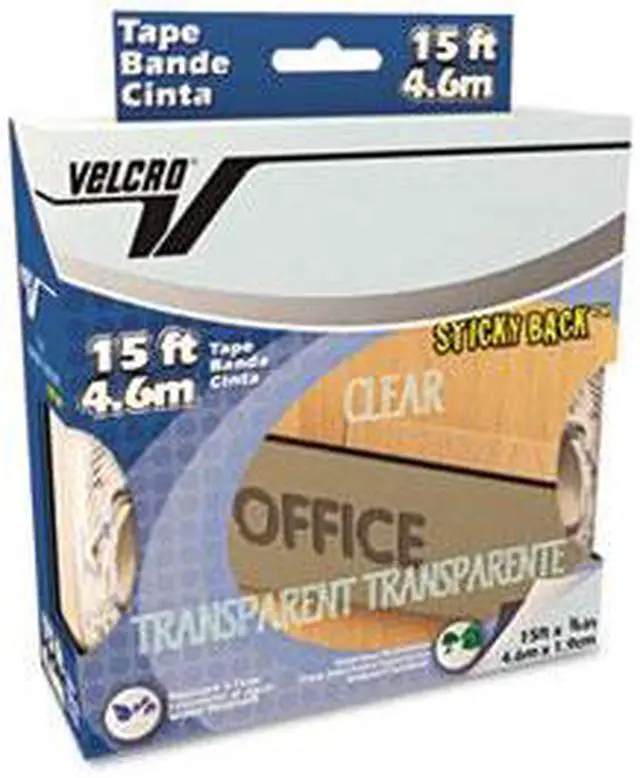 Main image of Velcro 91325 Sticky-Back Hook and Loop Fastener Roll, 15 Inches, Clear