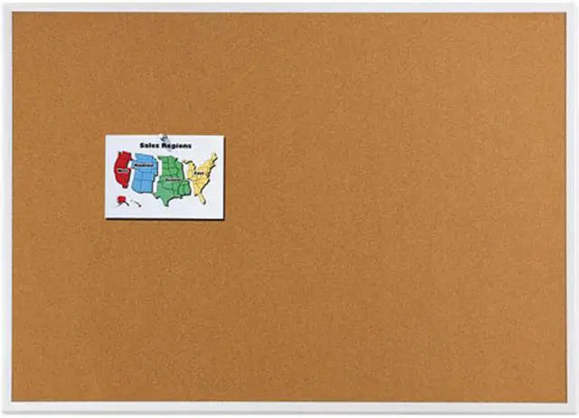 Main image of Quartet 2304 Cork Bulletin Board, Natural Cork/Fiberboard, 48 x 36, Aluminum Frame