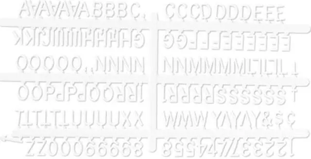Main image of Quartet F-1/2 Character Sets, Pin, White, 1/2"h, 128/Set