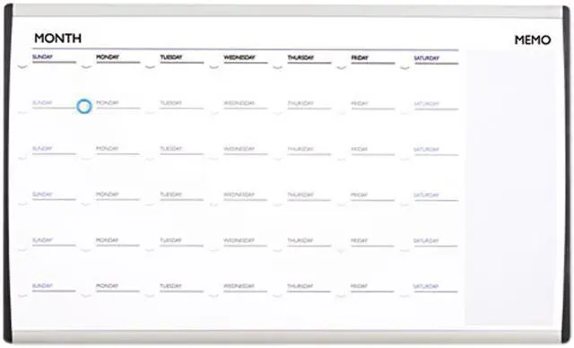 Main image of Quartet ARCCP3018 Magnetic Dry Erase Calendar, Painted Steel, 18 x 30, White/Aluminum Frame